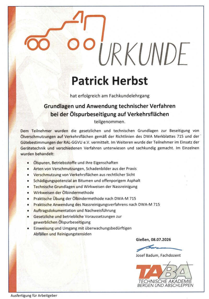 Urkunde P.Herbst